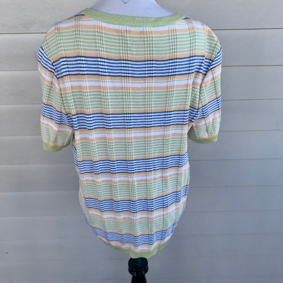St. John Sport Knit  Striped Top T Shirt  Sweater - Picture 2 of 8